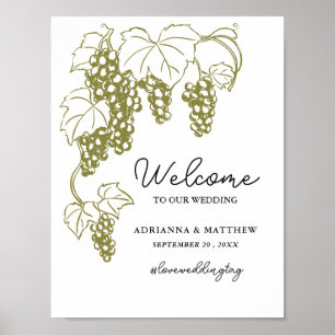 Grapevine Elegant Vineyard Italy Wedding Sign