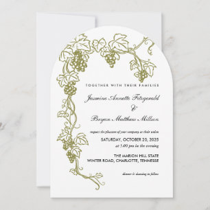 Grapevine Elegant Vineyard Wedding   Italy Invitation