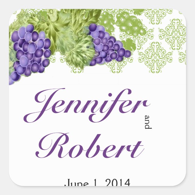Grapevine Garden Wedding Envelope Seal (Front)