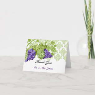 Grapevine Garden Wedding Thank You Card
