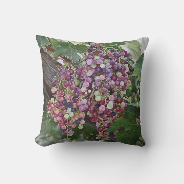 Grapevine Glory — Hyperrealistic Vineyard Art for  Cushion (Front)