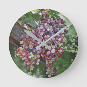 Grapevine Glory — Hyperrealistic Vineyard Art for Round Clock
