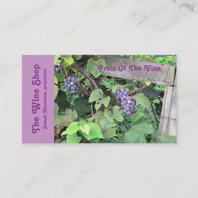 "Grapevine, Grapes, Fence" (photog.) Customisable Business Card (Front)