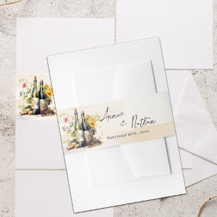 Grapevine-Inspired Chic Winery Rustic Wedding Invitation Belly Band