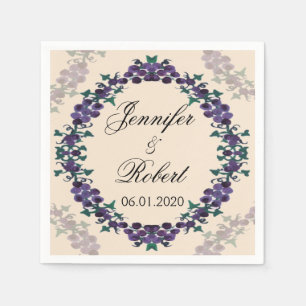 Grapevine Wreath Wedding Napkin