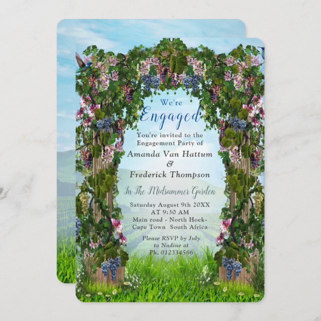 Grapevines, Honeysuckles & Hummingbirds Invitation (Front/Back)