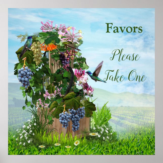 Grapevines, Honeysuckles & Hummingbirds Poster (Front)