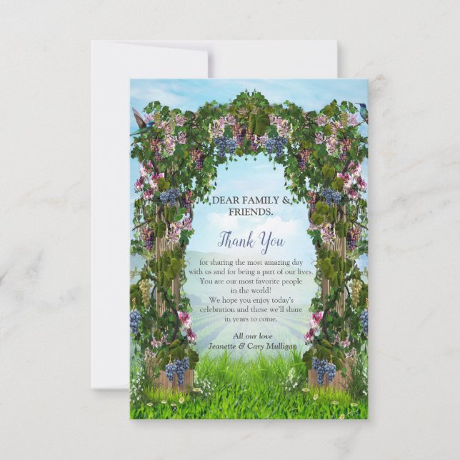 Grapevines, Honeysuckles & Hummingbirds RSVP Card (Front)