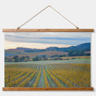Grapevines in Napa Valley Vineyard at Sunset Hanging Tapestry