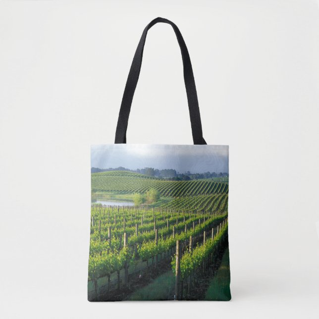 Grapevines in neat rows in California's Napa Tote Bag (Front)