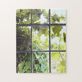 Grapevines Seen Through Window Jigsaw Puzzle