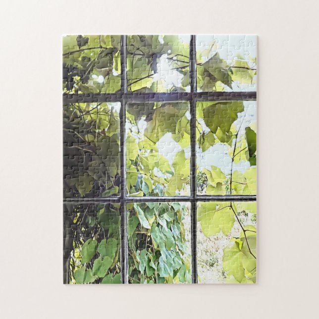 Grapevines Seen Through Window Jigsaw Puzzle (Vertical)