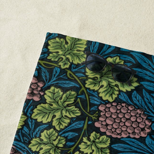  Grapevines with clusters of pink grapes  Beach Towel (In Situ)