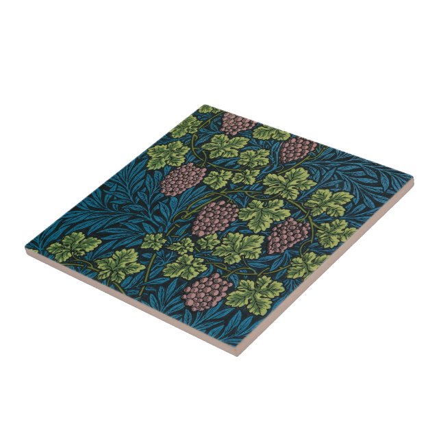  Grapevines with clusters of pink grapes  Ceramic Tile (Side)