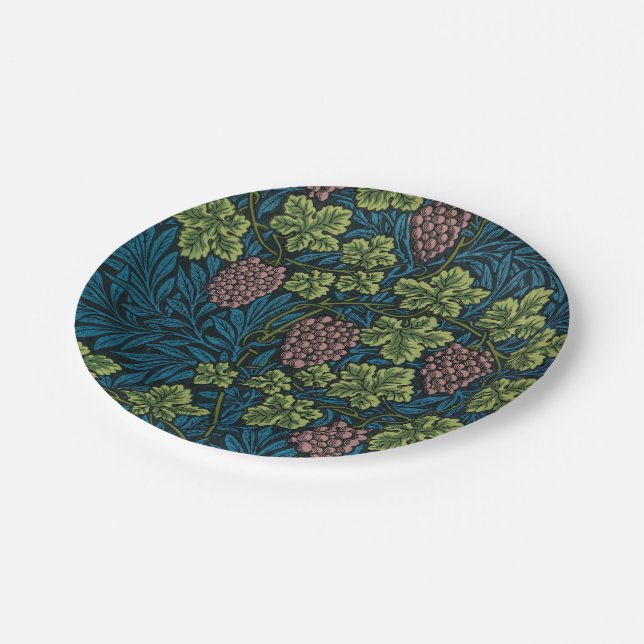  Grapevines with clusters of pink grapes  Paper Plate (Angled)