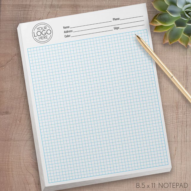 Graph Grid 5 squares - Granite Colour and Size Notepad (custom notepad with logo)
