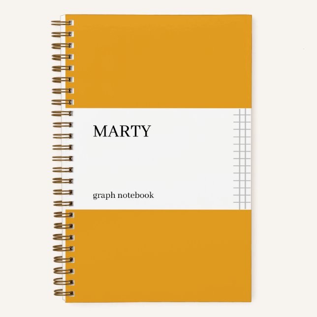 Graph Marigold Notebook with Monogram (Front)