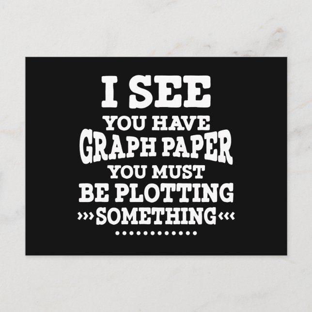 Graph Paper Plotting Something Pun Math Teacher Postcard (Front)