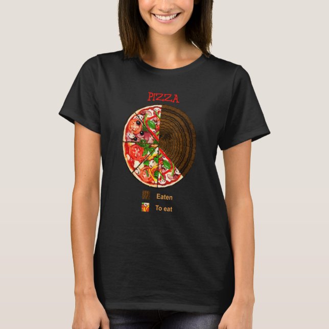 Graph Pizza Eaten To eat pie chart T-Shirt (Front)