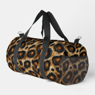 Graphic 3d print black and orange duffle bag