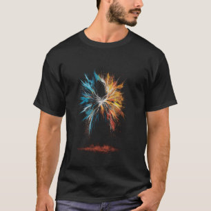 Graphic Abstract Art Design Cool Colourful Splashe T-Shirt