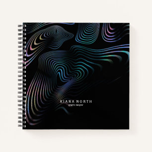 Graphic Abstract Contour Lines Multi-Colour ID755 Notebook