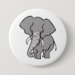 Graphic African ELEPHANT- Animal lover-Wildlife - 7.5 Cm Round Badge