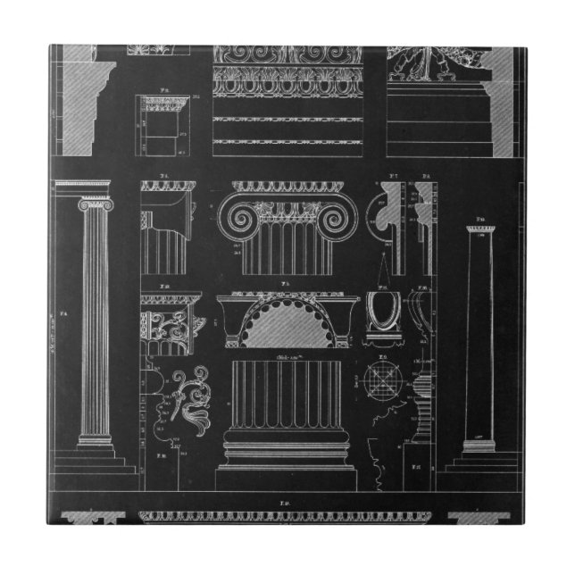 Graphic Architecture IV Ceramic Tile (Front)