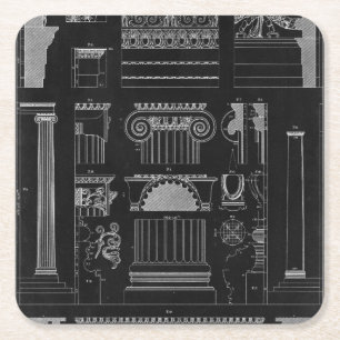 Graphic Architecture IV Square Paper Coaster