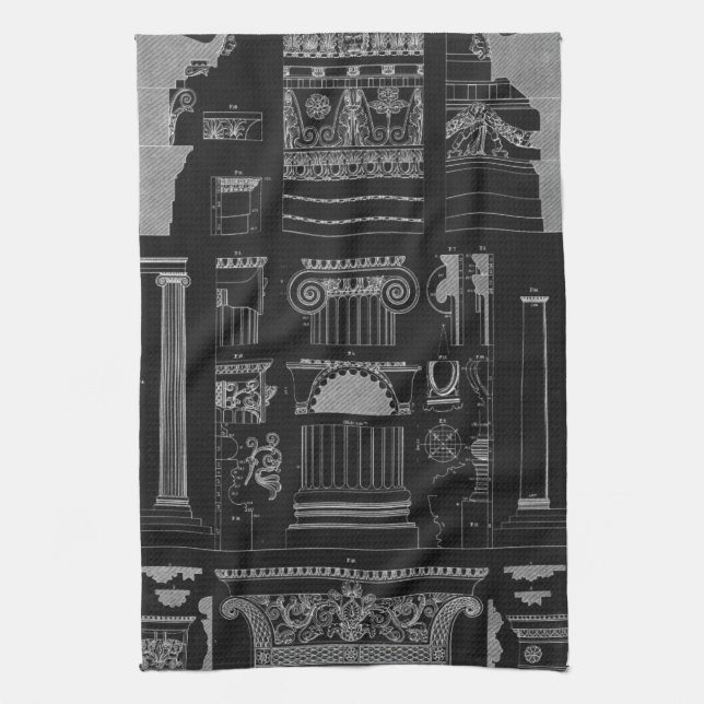 Graphic Architecture IV Tea Towel (Vertical)