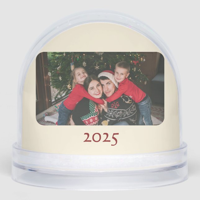 Graphic Art Deco Christmas Tree Photo Christmas  Snowglobe (Front)