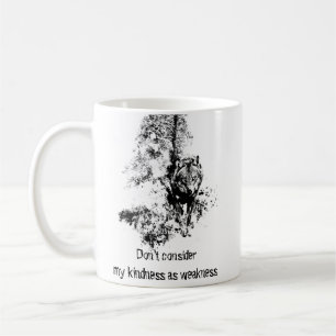 Graphic Art Grey Wolf Wildlife Kindness Quote Coffee Mug