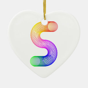 Graphic Art  Letter S Ceramic Tree Decoration