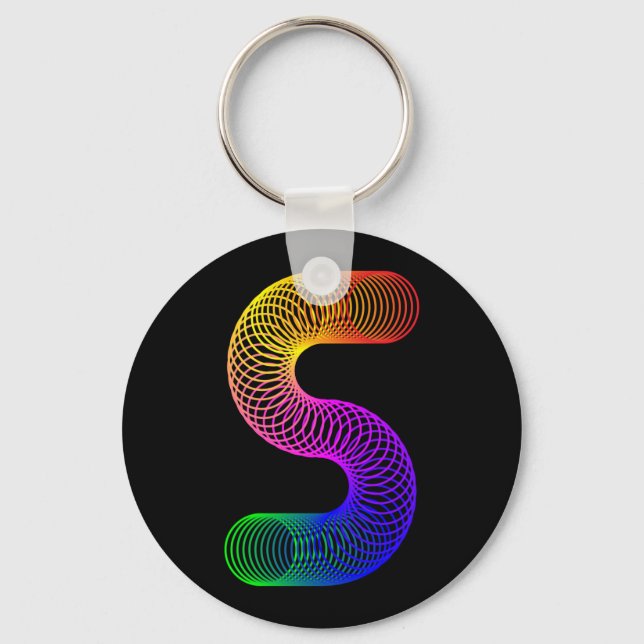 Graphic Art  Letter S Key Ring (Front)