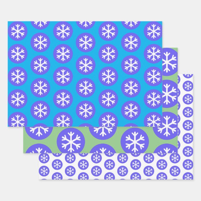 Graphic Art Snowflake Dot Craft Wrapping Paper  (Set)