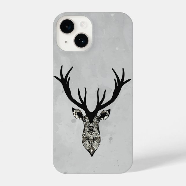 Graphic Art Stag Deer Animal Art iPhone Case (Back)