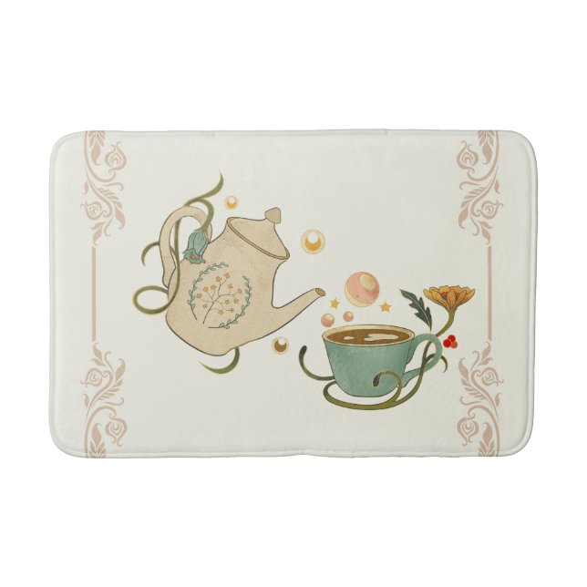 Graphic Art, Tea Time Bath Mat (Front)