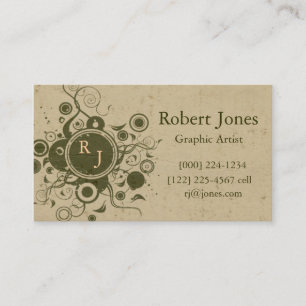 Graphic Artist Monogram Card