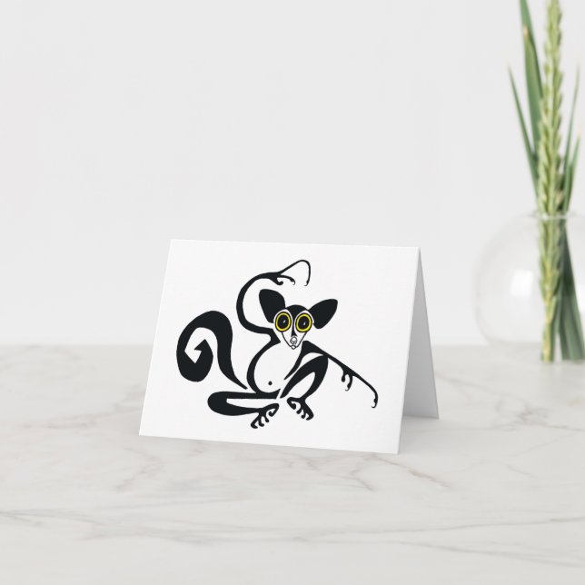 Graphic AYE-AYE - Endangered animal  graphic - Thank You Card (Front)