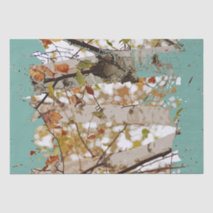 Graphic Birch Tree Paint Splatter Robin's Egg Blue Tissue Paper