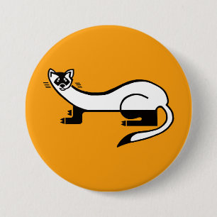 Graphic - Black-footed FERRET- Nature -orange 7.5 Cm Round Badge