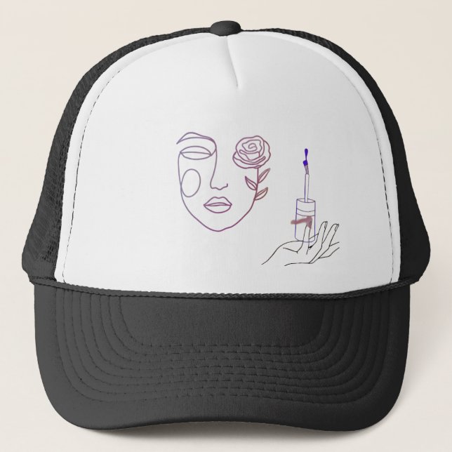Graphic Boy Face Cap – Cool and Minimalist Hat Des (Front)