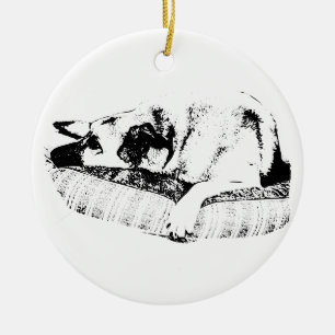 Graphic Calm, Bold Lounge Start Ceramic Ornament