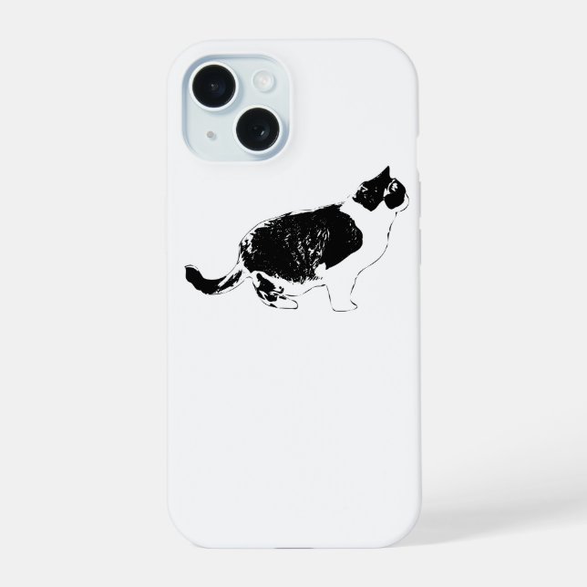 Graphic Cat, Gentle Guard iPhone 15 Case (Back)