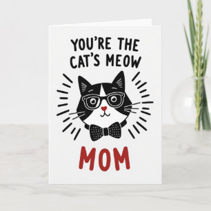 Graphic Cats Meow Mom Card