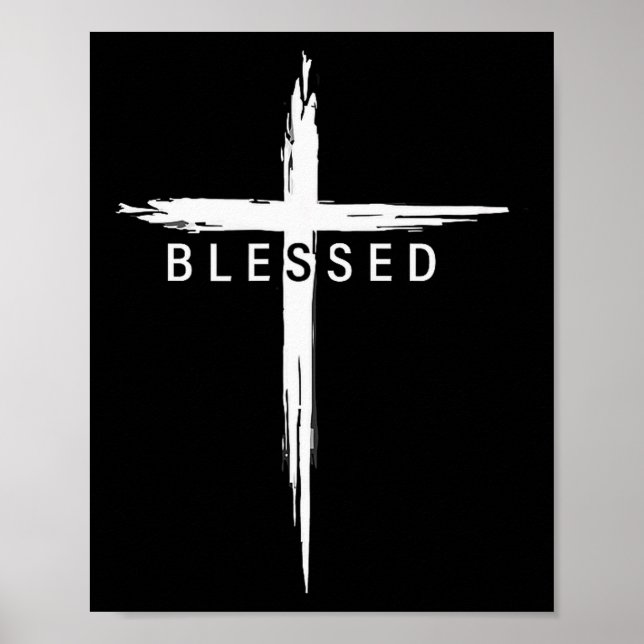Graphic Christian Cross Jesus Christ Men Women Ble Poster (Front)