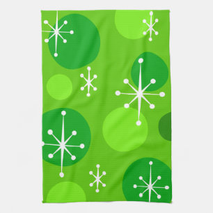 GRAPHIC CHRISTMAS HOLIDAY RETRO SNOWFLAKE PATTERN TEA TOWEL