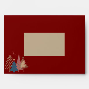 Graphic Christmas Tree Deep Red Christmas  Envelope