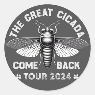 Graphic Cicada Comeback Tour 2024 Design Classic Round Sticker
