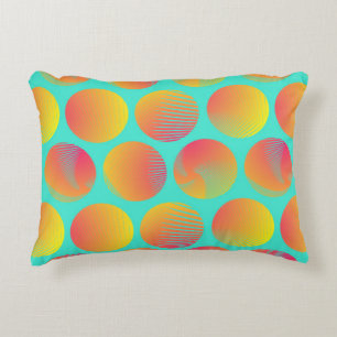 graphic circles seamless pattern in orange blue sh decorative cushion